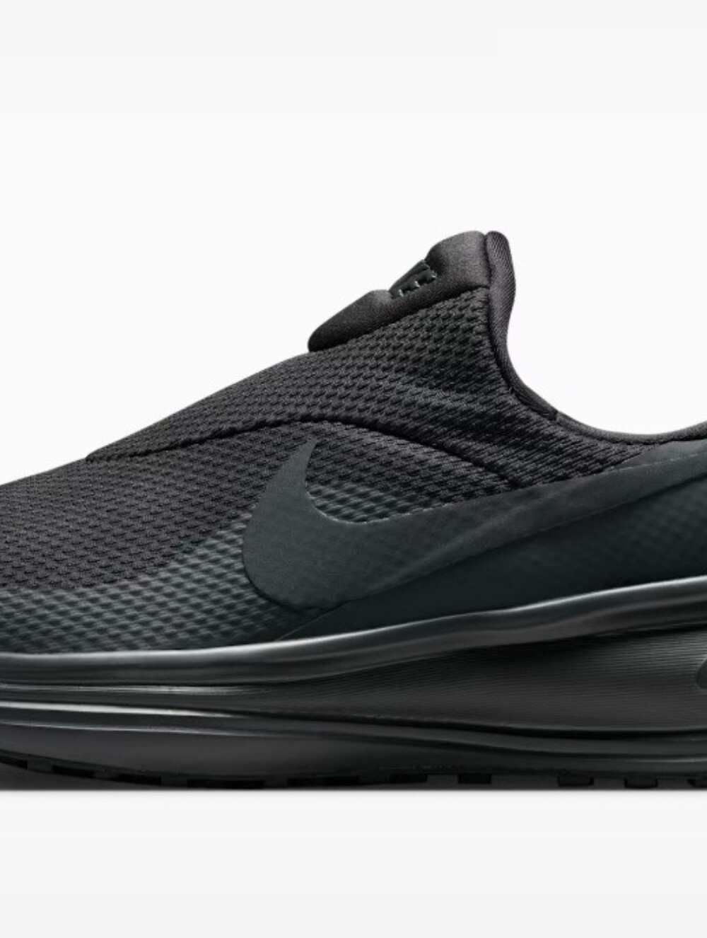 Nike Black Athletic Sneaker with Gray Swoosh - Picture 10 of 10